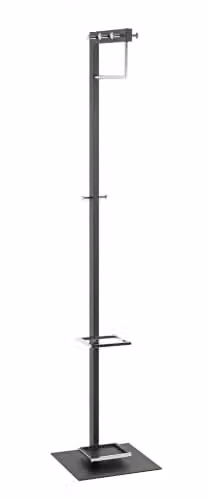 HAKU Staande kapstok modern zwart en zilver metaal B: 35 cm, D: 41 cm, H: 175 cm