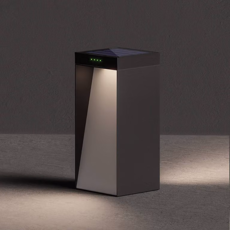 KLEWE MILIO FULL LED lamp op zonne-energie, moderne aluminium tuinverlichting, zwart/antraciet, Hoogte: 35 cm