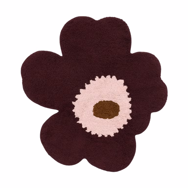 Marimekko Unikko badmat Plum-pink-toffee 73 x 74 cm