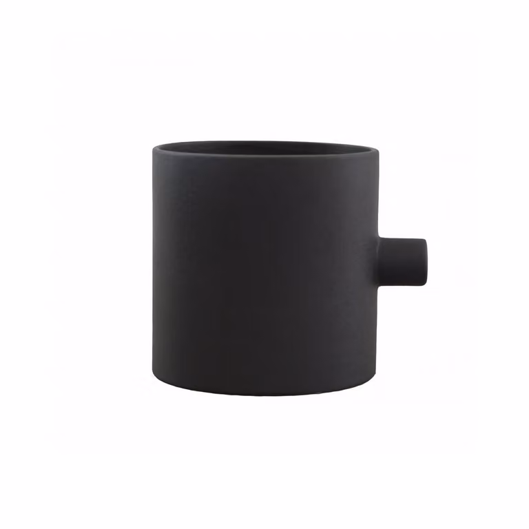 DBKD Knob bloempot van gietijzer, zwart, Ø 14 cm