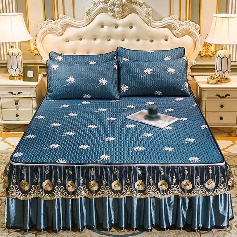 Zomer Mat Set Koel Laken Blauw 180x200cm