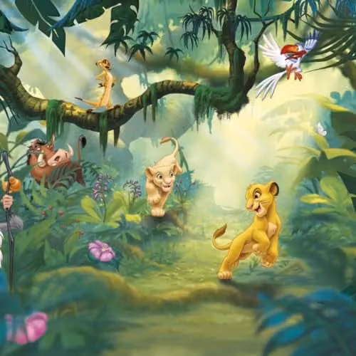 Komar Disney Lion King Jungle Behang Muurschildering, Vinyl, Multi-colour, B: 368 cm, H: 254 cm