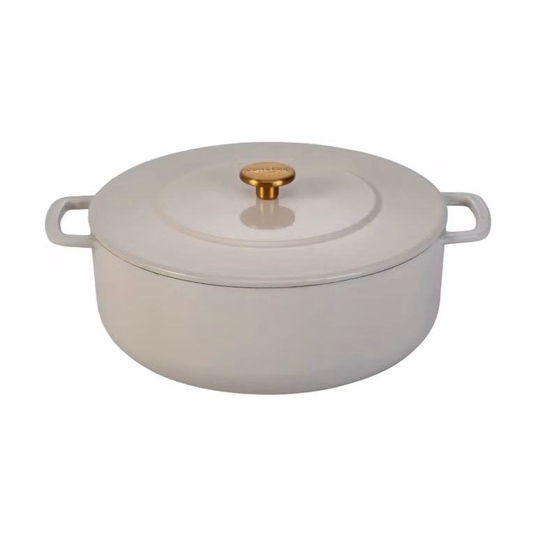 Combekk geëmailleerde gietijzeren braadpan Ø28 cm Sand-gold knob