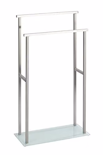 Wenko Debar handdoekstandaard van roestvrij staal en glas, vrijstaand, B/D/H: 20 x 83 x 46 cm