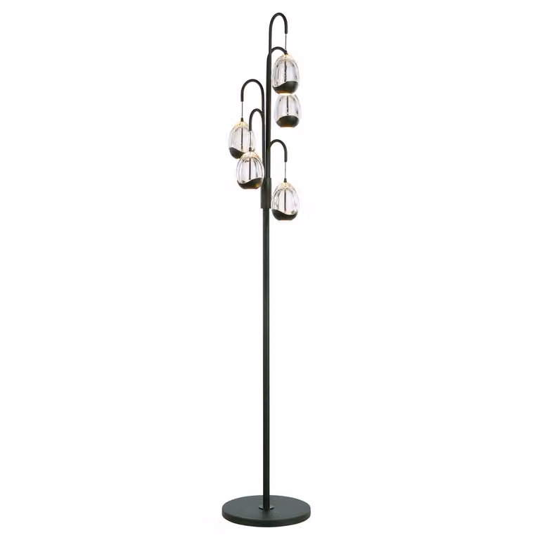 Highlight Vloerlamp Clear Egg 5-lichts zwart en transparant Hoogte: 166 cm
