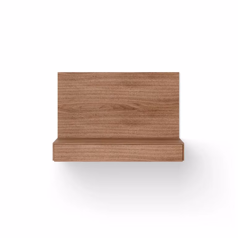 New Works Tana wandgemonteerd bureau, Walnoot, B: 84,8 cm, D: 47,3 cm