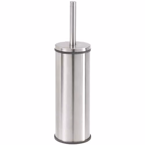 Tiger Boston Toiletborstel met houder, vrijstaand, RVS geborsteld, zilver, B: 9,3 cm, D: 9,3 cm, H: 35,6 cm