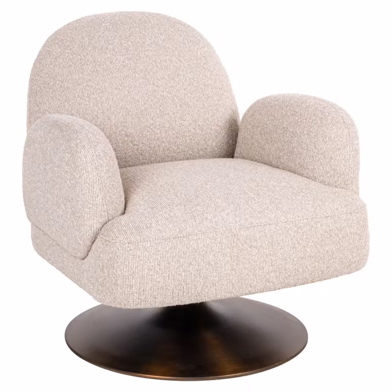 Richmond Interiors Kagney Draaifauteuil Bouclé - Bisque