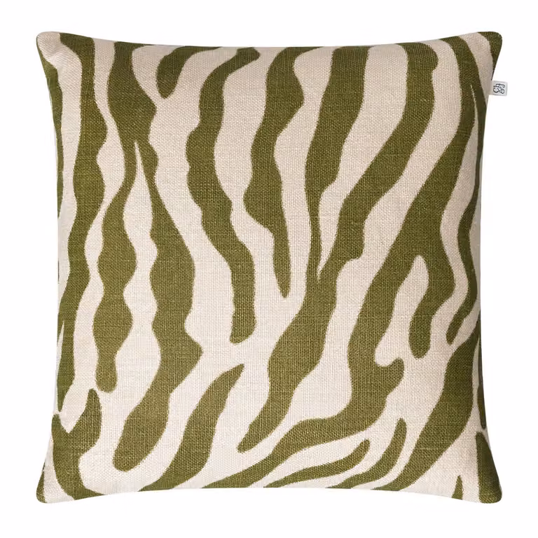 Chhatwal & Jonsson Zebra kussenhoes, Cactus green, 50 x 50 cm