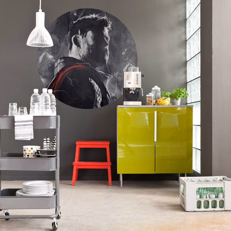 home24 Vlies-fotobehang Avengers Thor Mural 128 x 128 cm