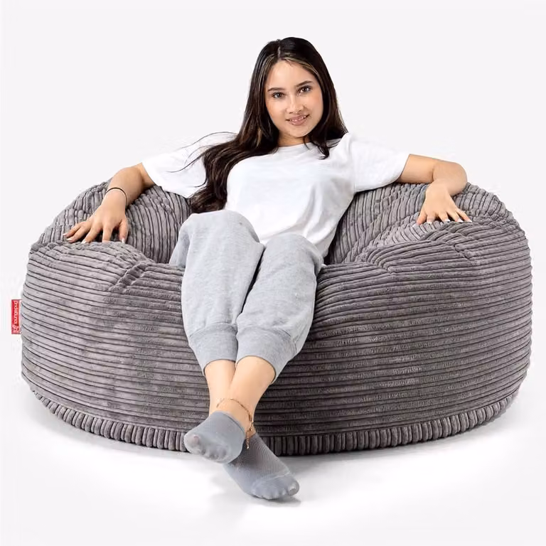 XL Beanbag Zitzak Bank voor Volwassenen en Kinderen - Corduroy - Antraciet