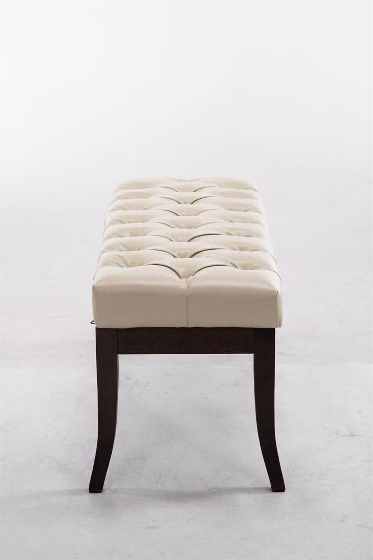 CLP Ramses Chesterfield Bank in kunstleer creme, Breedte: 100 cm