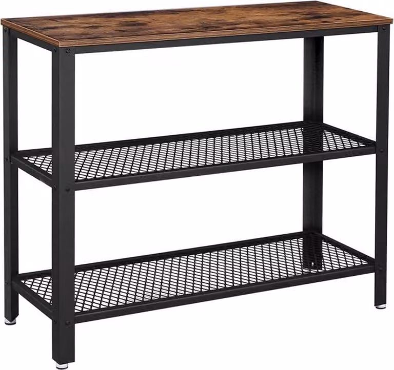 Bobbel Home Bijzettafel Industrieel Hout/Metaal B/D/H: 101,5 x 35 x 80 cm