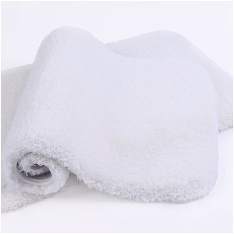 Set van 2 superabsorberende en zachte microvezel antislip badmatten, wit, 50 x 80 cm