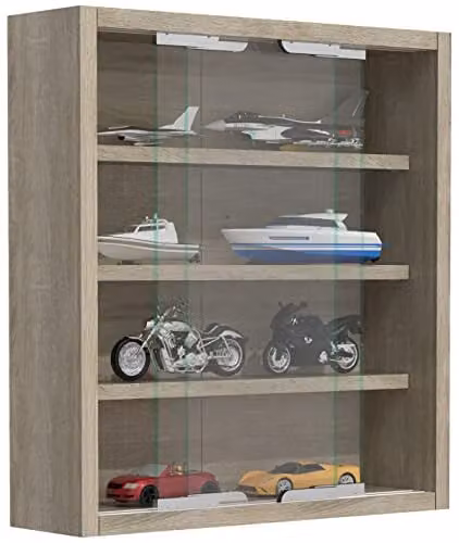 VCM Agisa Wandvitrine met glazen deuren, Sonoma eiken, Bruin, B: 37 cm, D: 40 cm, H: 10 cm