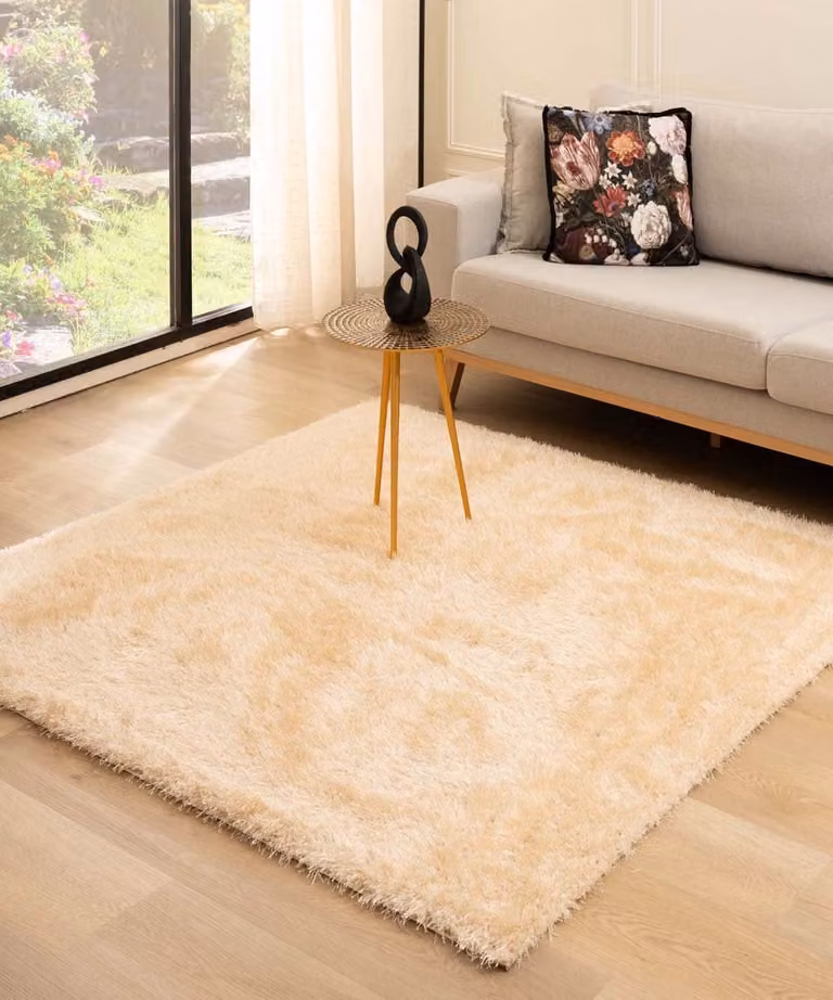 Velvet vloerkleed vierkant Posh champagne 280 x 280 cm