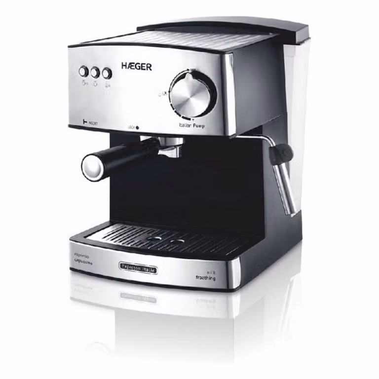 Haeger CM-85B.009A espressomachine, 1,6 liter, zwart, staal