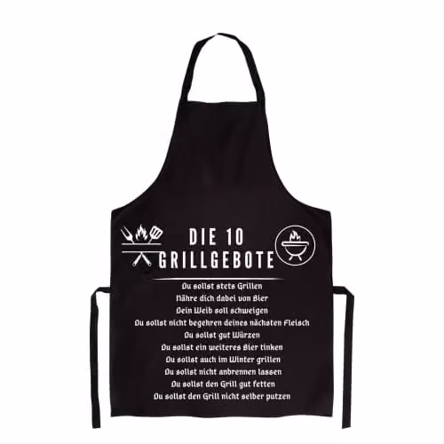 FremiBag Barbecueschort voor volwassenen, zwart, katoen