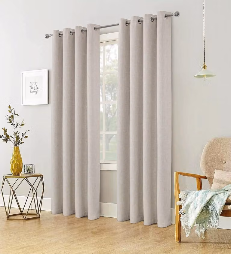 SnelShoppen Blackout Gordijnen Set van 2 - Ivoor - 140 x 175 cm - Lichtdicht en Thermisch Geïsoleerd - Faux Linnen
