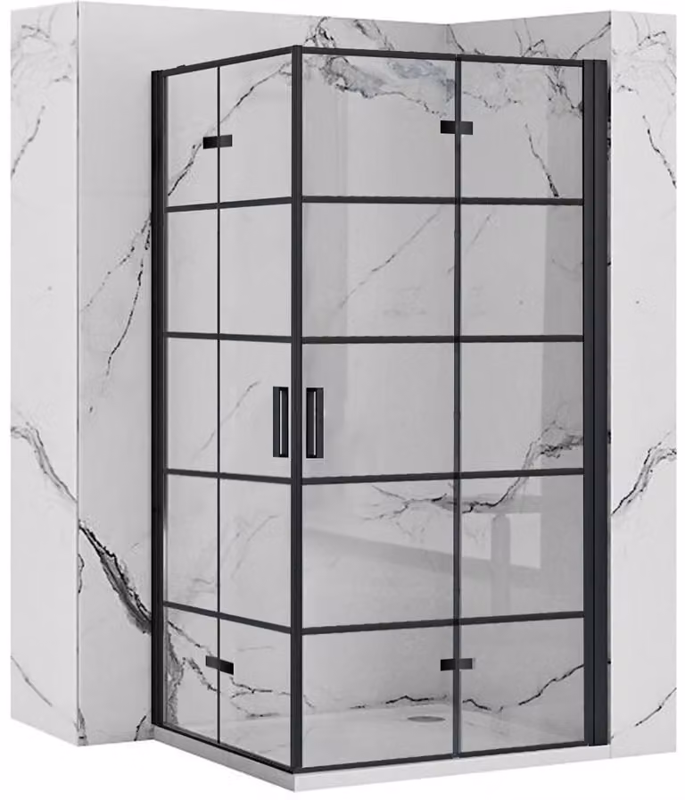 Rea douchecabine Molier Black, dubbel, B: 90 cm, D: 100 cm