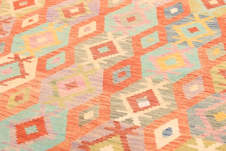 Authentiek Traditioneel Handgemaakt Wol Kilim Tapijt met Etnisch Design