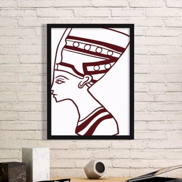 Abstracte Kunstprint Wanddecoratie met Houten Lijst - Zwart - 24 x 32,7 cm