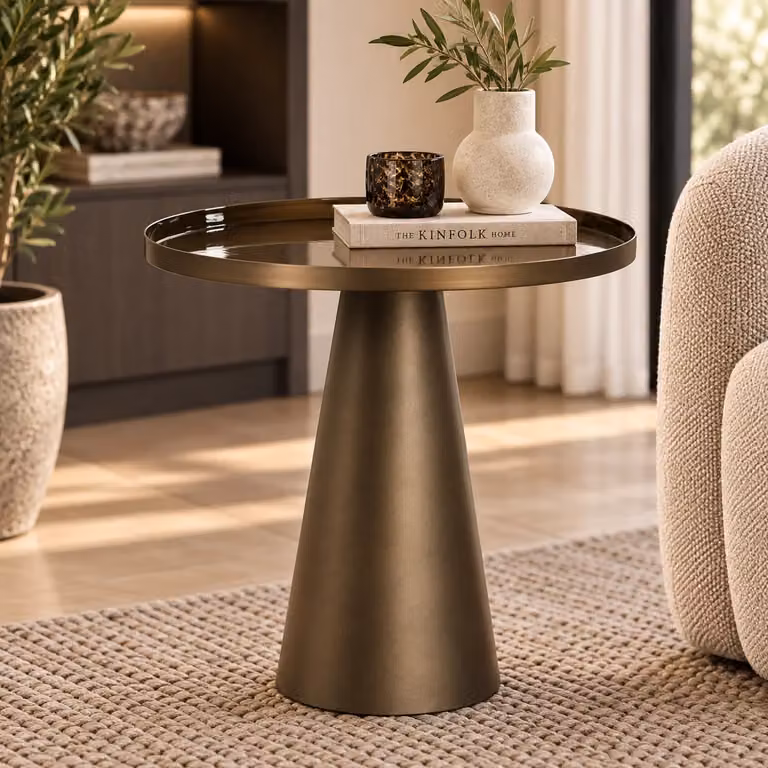 Light & Living Ronde Bijzettafel Jay - Bruin/Brons - Ø 46 cm