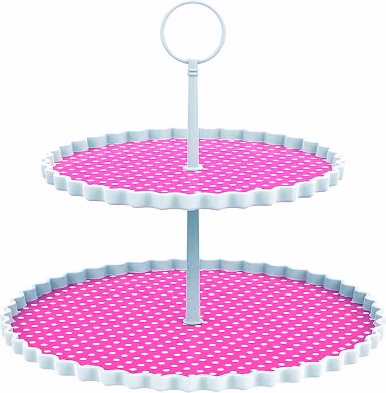 Zak!Designs Etagere Dotty 2-laags Fuchsia - B/D/H: 27 x 27 x 23 cm