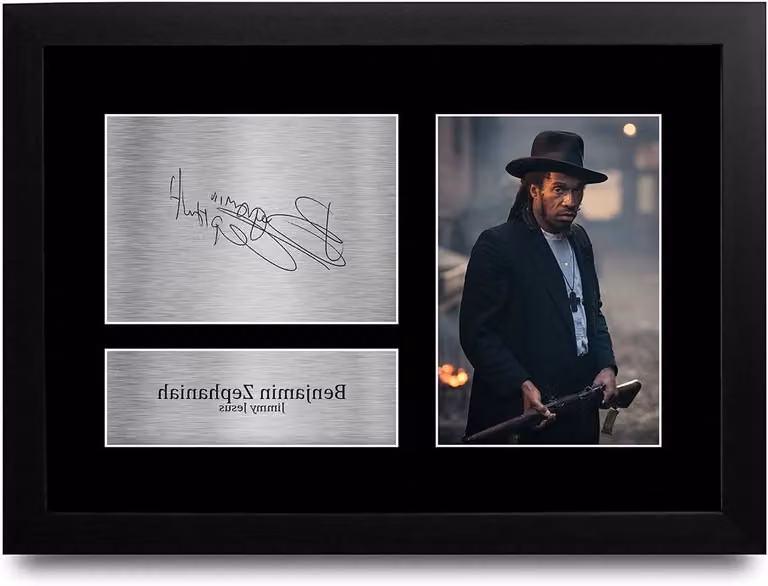 Foto Print Wanddecoratie met Replica Handtekening - A4 Formaat - Zwart