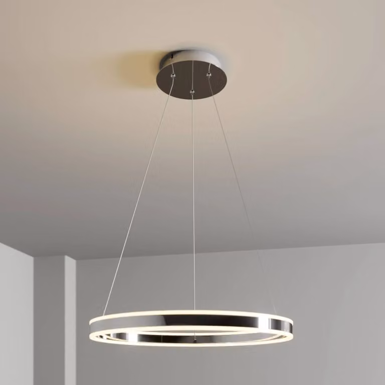 Lucande Lyani Hanglamp - Modern - Chroom/Wit - Ø60 cm - Dimbaar - LED