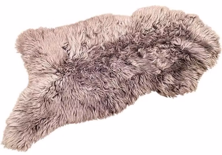 Echt Schapenvacht Vloerkleed of Sprei Zilverkleurig 100 x 110 cm