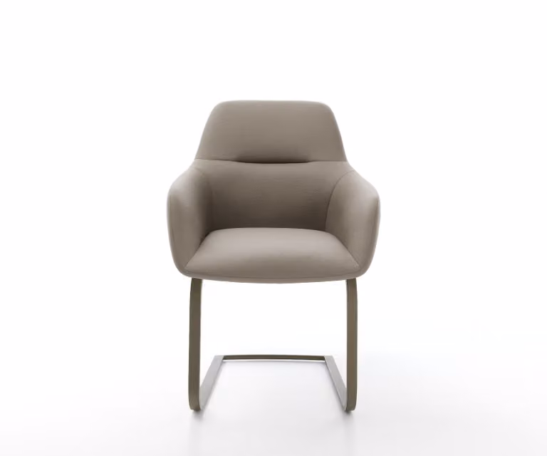DELIFE Pejo-Flex Sledemodel Stoel met Echt Leer en Titanium Pocketveer Kern in Bruin of Beige