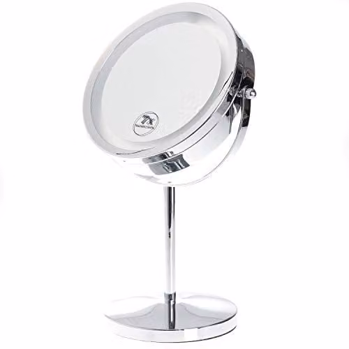 TUKA-i-AKUT TKD3145-7x Dubbelzijdige make-upspiegel met LED-verlichting en 7x vergroting