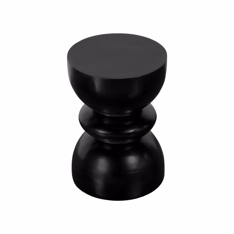 Lewis & Loft Bijzettafel Luis - Rond - FSC mangohout - Zwart - ⌀35 cm
