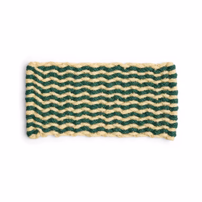 HAY Coco Stripe Wave deurmat - Groen-wit - Rechthoekig