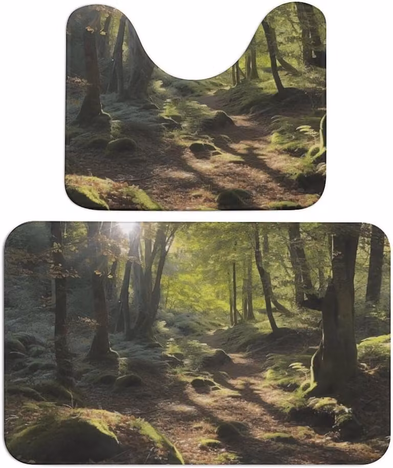Set van zachte badkamertapijten van koraalfluweel, 50 x 80 cm, Stijl-23