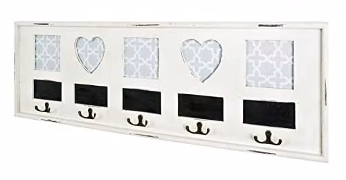 HAKU Wandkapstok met hakenlijst in wit, industrieel design, B 77 x H 26 x D 3 cm
