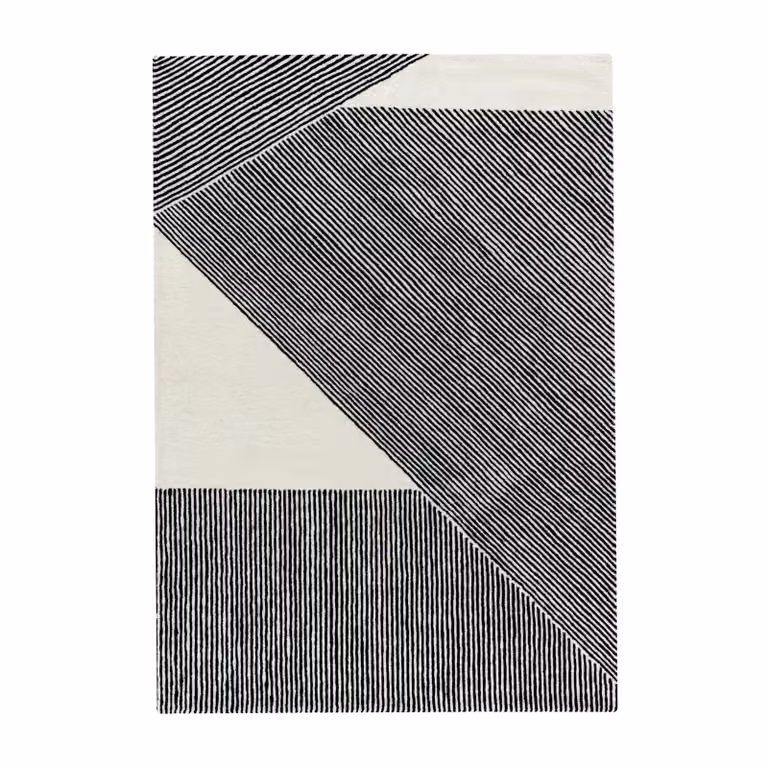 NJRD Stripes wollen vloerkleed naturel wit 170 x 240 cm