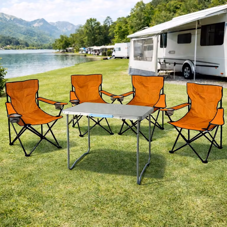 Mojawo Complete set van 5 campingmeubels XL formaat, oranje
