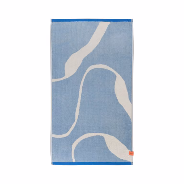 Mette Ditmer Nova Arte badhanddoek voor volwassenen Light blue-off-white B/D: 70 x 133 cm