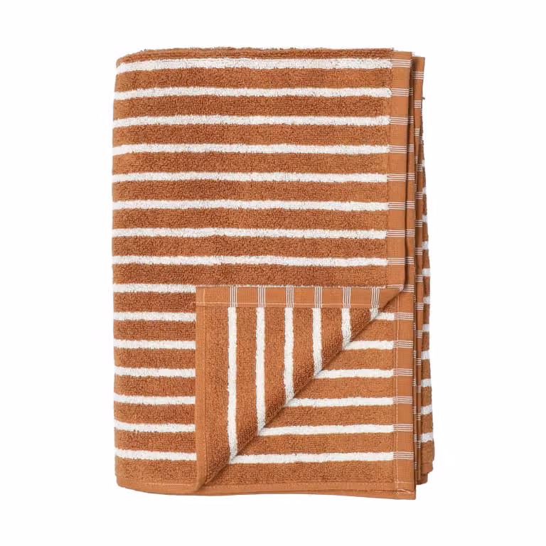 Scandi Living Drift badhanddoek Bruin-wit 100 x 150 cm