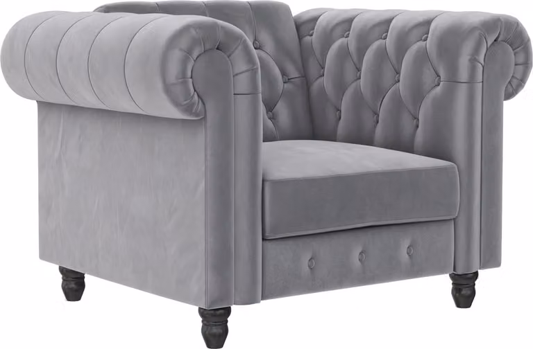 Notio Living Chesterfield fauteuil - Lichtgrijs