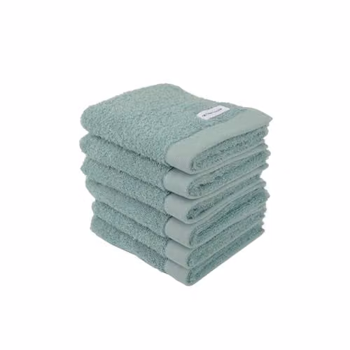 Tom Tailor Gastendoekjes set van 6, Turquoise, 30 x 50 cm, 100% katoen/badstof