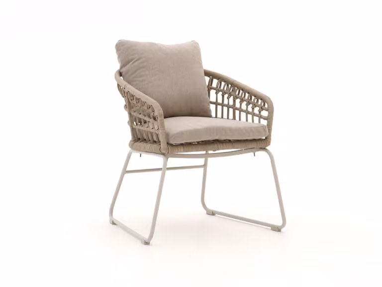Intenso Trofarello Dining tuinstoel met armleuningen in grijs en beige polyrattan