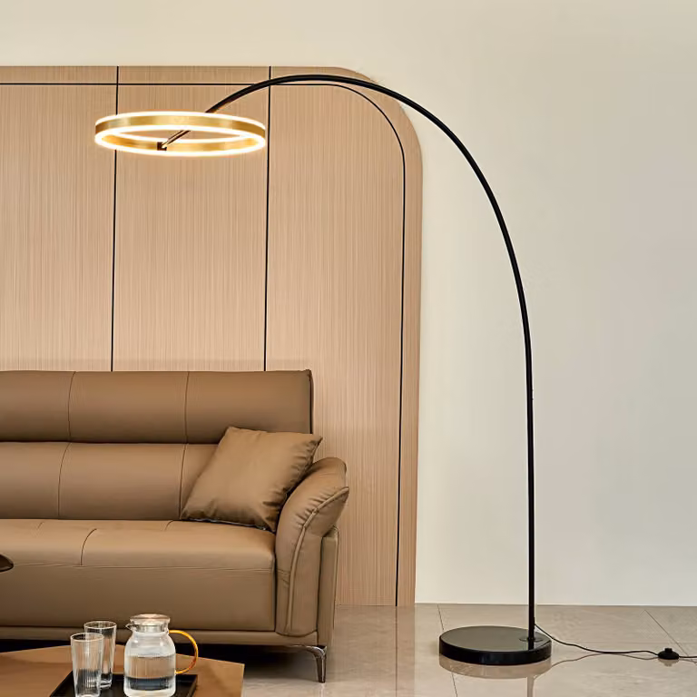 Lucande Yekta Booglamp - Zwart - Dimbaar - Design Vloerlamp van Metaal