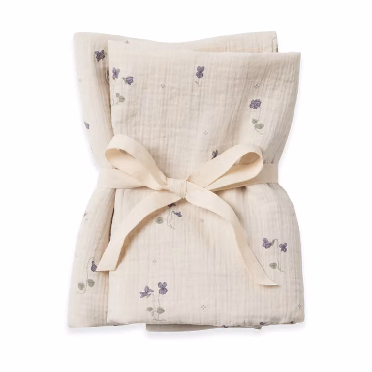 Garbo&Friends Viola Muslin hydrofiele doek klein 2-delig 60 x 60 cm