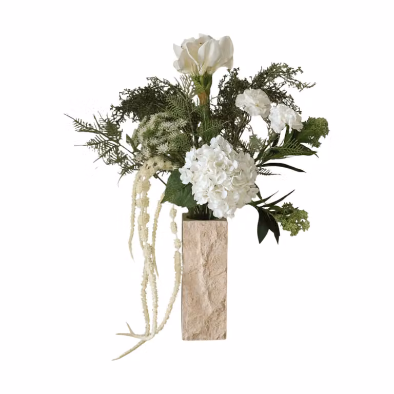 Botané Kunstboeket Amaryllis, Hortensia, Anjers en Amarant, Frosted, 90 cm