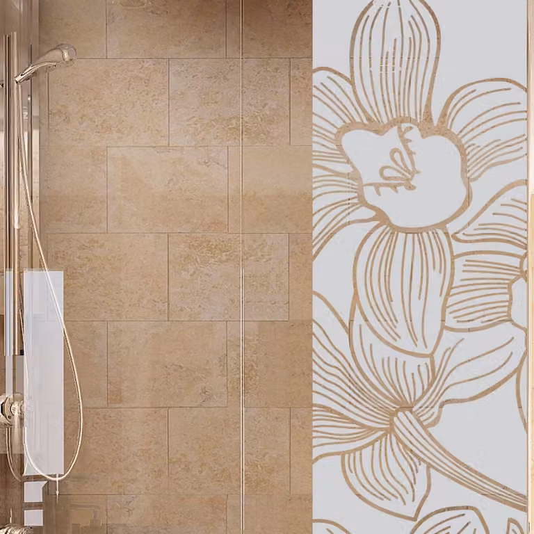 Ambiance Sticker Privacy Raamfolie Orchidee Bloem 1 - Zelfklevende Raamfolie voor Ramen en Douchedeuren - Breedte: 55 cm, Hoogte: 185 cm