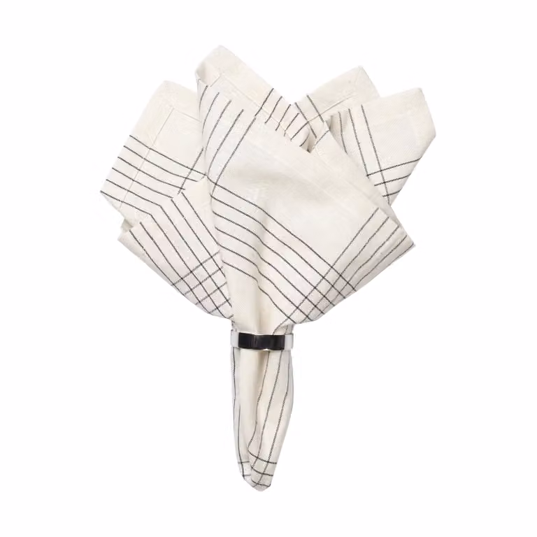 Broste Copenhagen Alice stoffen servet Black-natural 45 x 45 cm