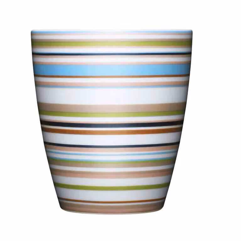 Iittala Origo mok beige met gestreept patroon